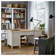 IKEA - HEMNES, çalışma masası, beyaz vernik-açık kahverengi, 155x65 cm