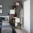 IKEA - EKET, Wall-mounted cabinet combination, walnut effect-white-dark grey, 80x35x210 cm