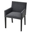 IKEA - MARENAS, fabric chair with armrests, black-Gunnared dark grey