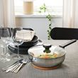 IKEA - MIDDAGSMAT, saute pan, glass/stainless steel, 24 cm