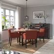 IKEA - MÖRBYLANGA, round dining table, oak veneer brown stained, seats 6