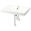 IKEA - BACKSJÖN/RANNILEN, wash-basin with water trap, white, 60x48 cm