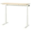 IKEA - MITTZON, height adjustable desk, birch veneer-white, 140x60 cm