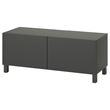IKEA - BESTA, tv bench, dark grey, 120x42x48 cm