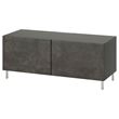 IKEA - BESTA, tv bench, dark grey-dark grey concrete effect, 120x42x48 cm