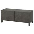 IKEA - BESTA, tv bench, dark grey-dark grey concrete effect, 120x42x48 cm