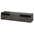 IKEA - BESTA, tv bench, dark grey-dark grey concrete effect, 180x42x39 cm