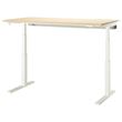 IKEA - MITTZON, height adjustable desk, birch veneer-white, 160x80 cm