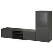 IKEA - BESTA, tv storage unit, dark grey, 240x42x129 cm