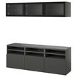 IKEA - BESTA, tv ünitesi, koyu gri, 180x42x192 cm