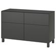 IKEA - BESTA, storage combination, dark grey, 120x42x74 cm