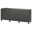 IKEA - BESTA, storage combination, dark grey, 180x42x74 cm