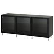 IKEA - BESTA, storage combination, dark grey, 180x42x74 cm