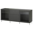 IKEA - BESTA, storage combination, dark grey, 180x42x74 cm