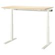 IKEA - MITTZON, height adjustable desk, birch veneer-white, 140x80 cm