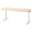 IKEA - MITTZON, height adjustable desk, birch veneer-white, 140x60 cm