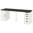 IKEA - ALEX, desk, black-brown-white, 200x60 cm