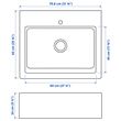IKEA - TALLSJÖN, single-bowl insert sink, dark grey-stone effect, 80x65 cm