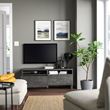 IKEA - BESTA, tv bench, dark grey-dark grey concrete effect, 120x42x48 cm