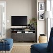 IKEA - BESTA, tv bench, dark grey-dark grey concrete effect, 120x42x74 cm