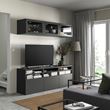 IKEA - BESTA, tv ünitesi, koyu gri, 180x42x192 cm