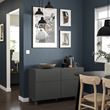 IKEA - BESTA, storage combination, dark grey, 120x42x74 cm