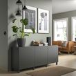 IKEA - BESTA, storage combination, dark grey, 180x42x74 cm