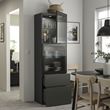 IKEA - BESTA, storage combination, dark grey, 60x42x193 cm