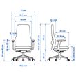 IKEA - GRÖNFJALL, office chair, letafors green-white