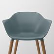 IKEA - GRÖNSTA, chair with armrests, grey-turquoise