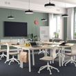 IKEA - MITTZON, desk, birch veneer-white, 140x68 cm