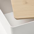 IKEA - KUGGIS, box with lid, white/bamboo, 13x18x8 cm