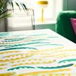 IKEA - NABBFISK, tablecloth, yellow-green-white, 150 cm