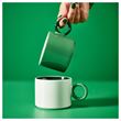 IKEA - PIGGAL, cup set, white/green, 30 cl