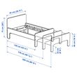 IKEA - SLAKT, uzayabilen çocuk karyolası, beyaz, 80x200 cm