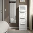 IKEA - BRIMNES, chest of 4 drawers, white-frosted glass, 39x124 cm