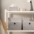 IKEA - KUGGIS, box with lid, light grey-bamboo, 18x26x8 cm
