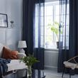 IKEA - DYTAG, background curtain, 1 pair, dark blue, 145x300 cm