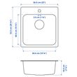IKEA - LANGUDDEN, single-bowl insert sink, stainless steel, 56x53 cm