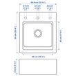 IKEA - TALLSJÖN, single-bowl insert sink, dark grey-stone effect, 60x65 cm