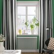 IKEA - SLANHÖSTMAL, background curtain, 1 pair, white/black, 145x300 cm