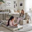 IKEA - SLAKT, mattress-pouffe, beige/green, 62x9x183 cm