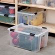 IKEA - SAMLA, box with lid/clip lock, transparent-black, 57x39x29 cm/45 lt