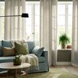 IKEA - GINSTMOTT, background curtain, 1 pair, beige, 145x300 cm