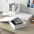 IKEA - FJADERHARV, box with lid, white, 25x35x8 cm