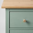 IKEA - HEMNES, chest of 3 drawers, grey-green-light brown, 108x96 cm