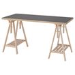 IKEA - LAGKAPTEN/MITTBACK, desk, grey-wood effect birch, 140x60 cm