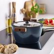 IKEA - KLIPPFISK, pot with lid, non-stick coating-wood-black blue, 5 l