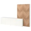 IKEA - BESTA, tv storage unit, white/oak veneer, 300x42x193 cm