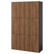 IKEA - BESTA, storage combination, black-brown-walnut effect, 120x42x193 cm